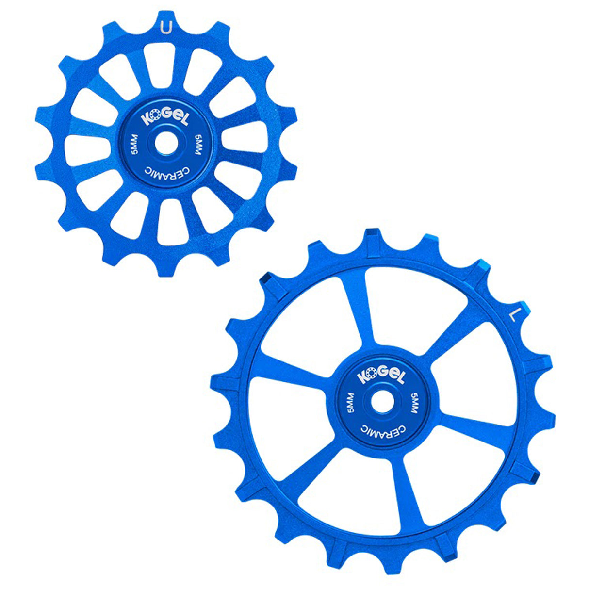 Juego de poleas de transmisión cerámicas híbridas Kogel Bearings 14/18T azul