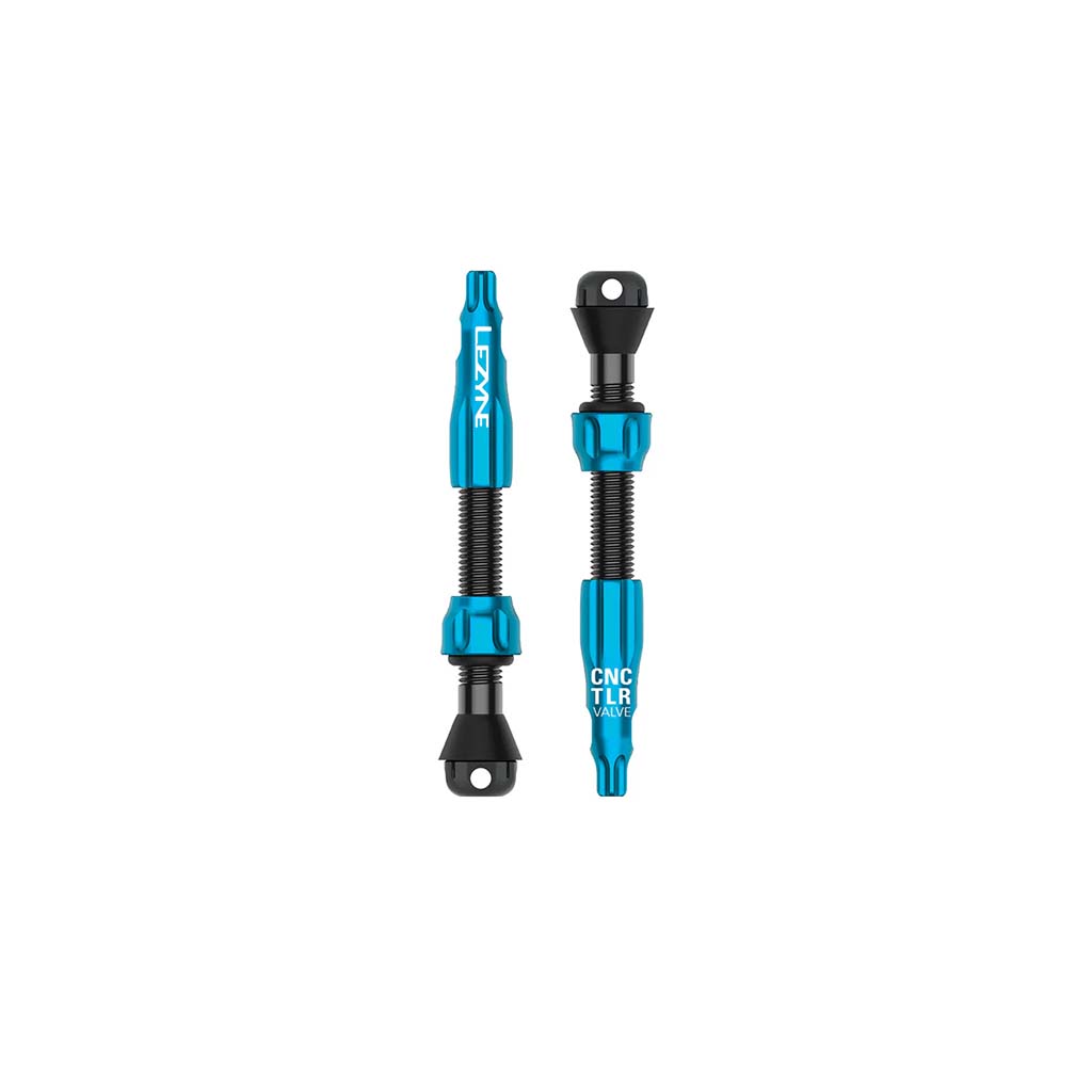 Par de válvulas sin cámara Lezyne CNC TLR Pro de 44 mm, color azul