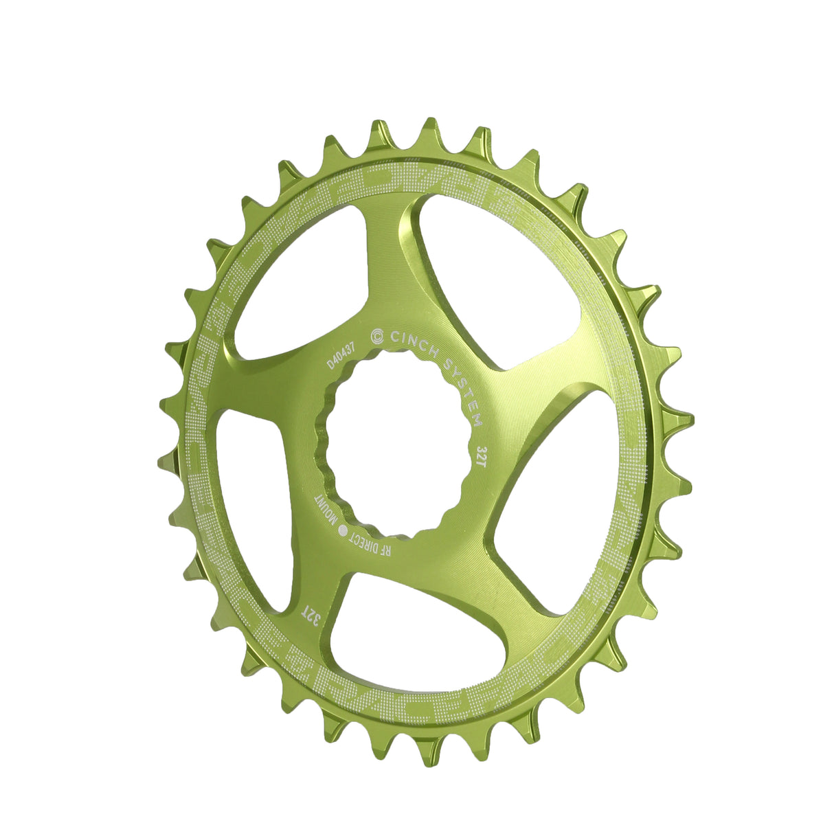 Plato estrecho y ancho RaceFace: montaje directo CINCH 32t verde