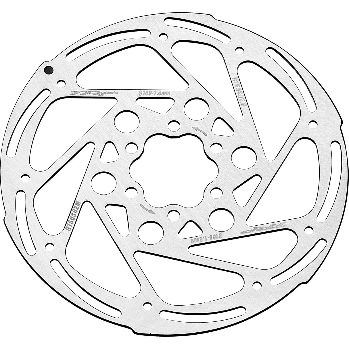 Rotor de freno de disco TRP R2 de 160 mm, 6 pernos, 1,8 mm, tratamiento antioxidante plateado