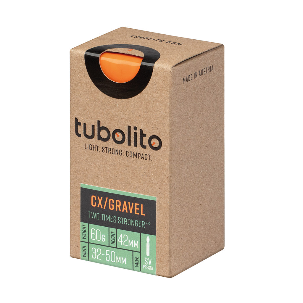 Tubolito Tubo CX/Gravel All Tube - 700 x 32-50 mm, válvula Presta de 42 mm, color naranja