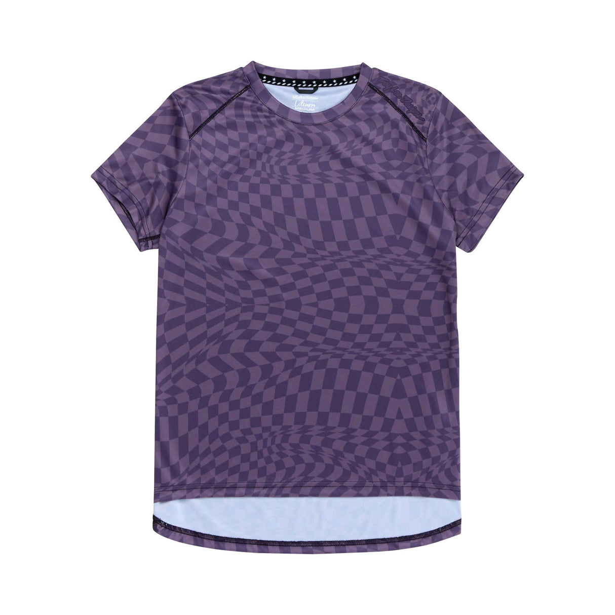 Womens Lilium Short Sleeve Jersey Twisted Checkers Deep Purple