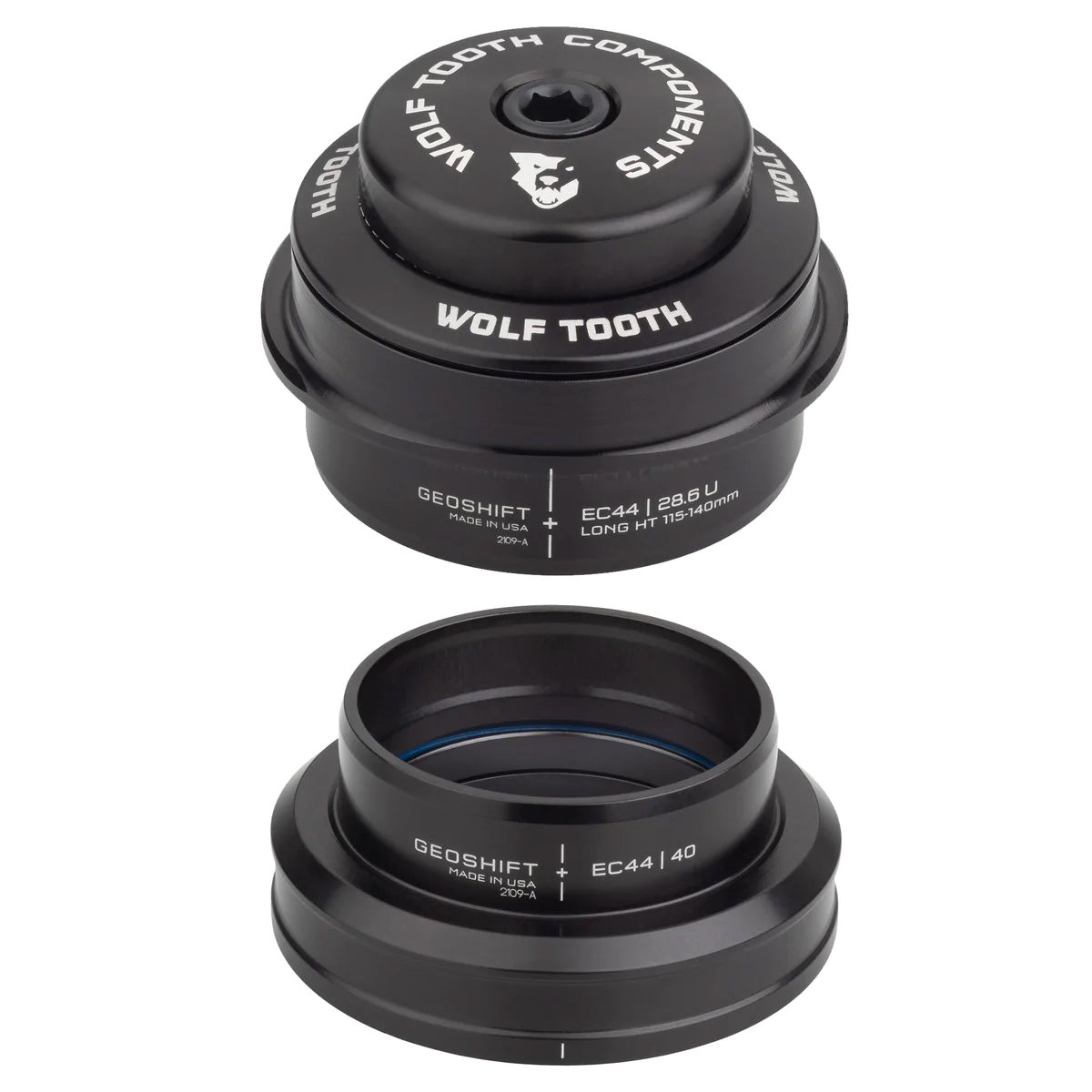 Wolf Tooth GeoShift Performance Angle Headset - 2 Deg Long EC44/EC44 Black