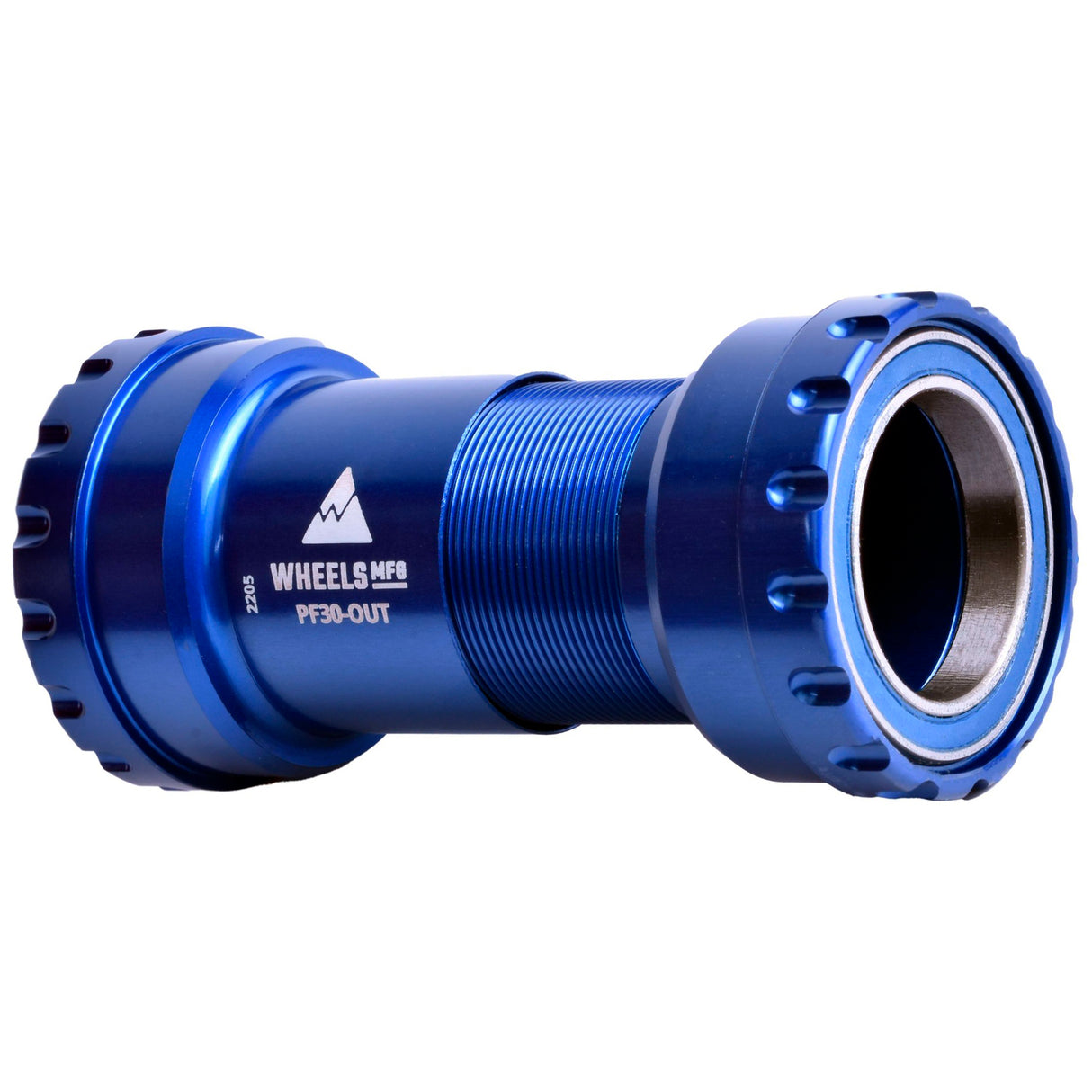 Eje de pedalier exterior PF30 de Wheels Manufacturing (para eje de 30 mm, rodamientos ABEC-3, rosca PressFit), color azul