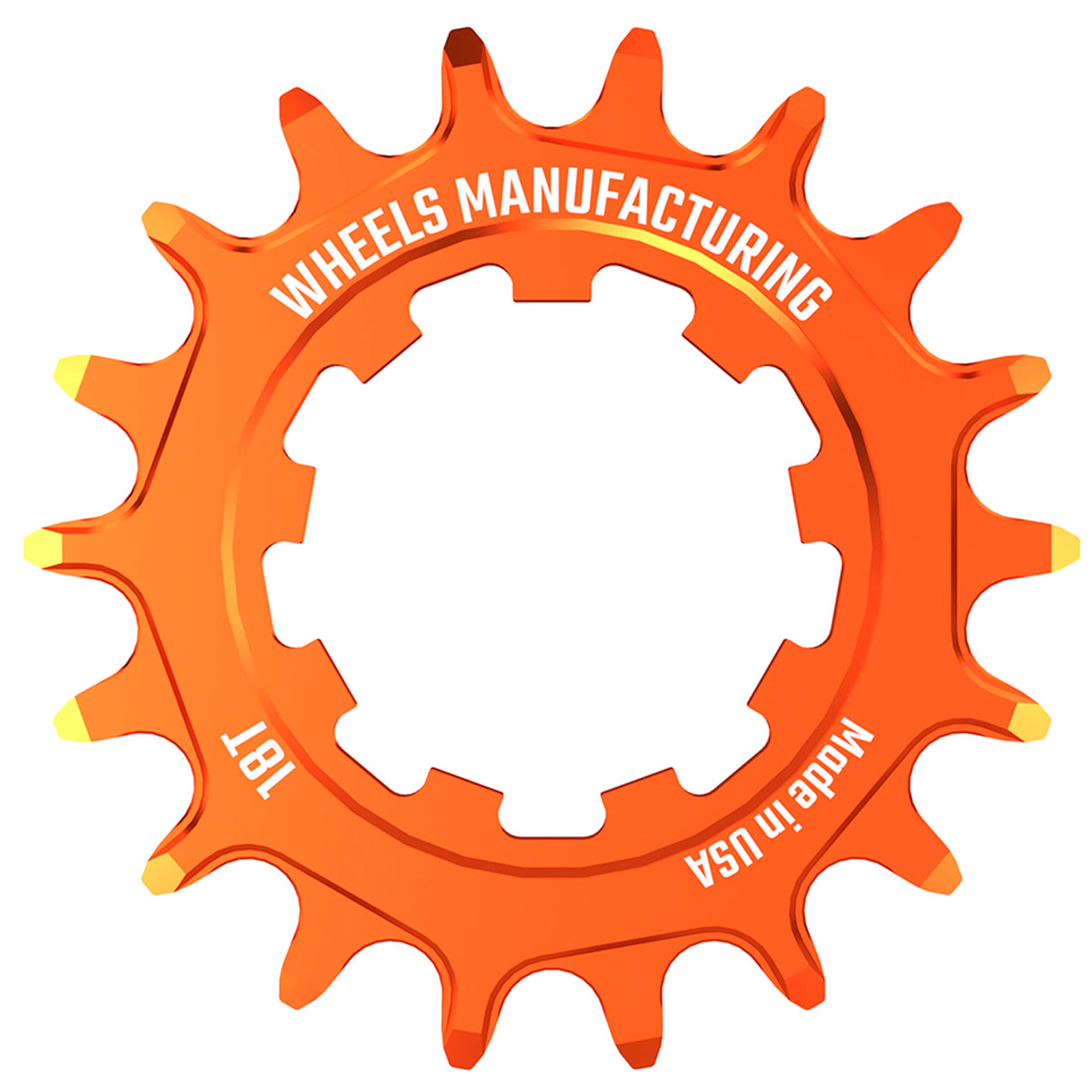 Ruedas de fabricación SOLO-SPEED Cog - 18t Compatible con kits SOLO-SPLINE SOLO-XD Naranja