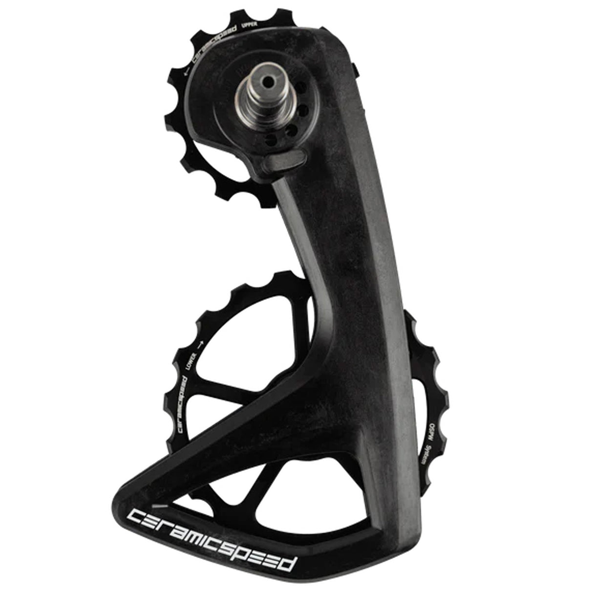 Sistema de poleas CeramicSpeed ​​OSPW RS Shimano Dura-Ace 9250/Ultegra 8150 - Polea de aluminio, jaula de carbono negra