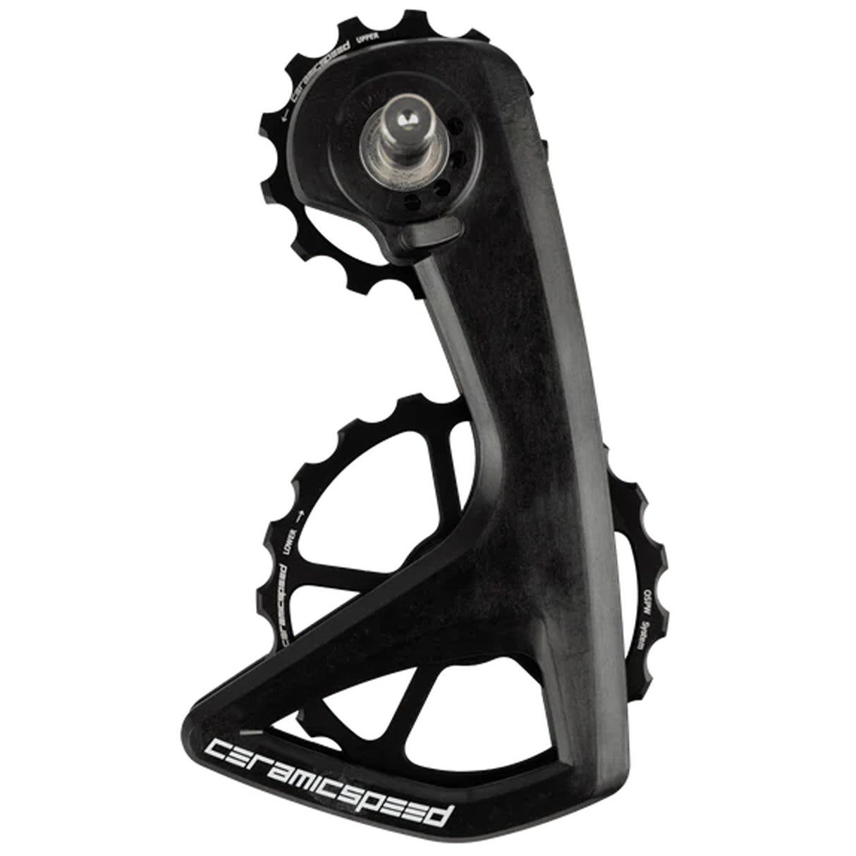 Sistema de poleas CeramicSpeed ​​OSPW RS Shimano 105 7150 - Polea de aluminio, jaula de carbono de 5 radios, color negro